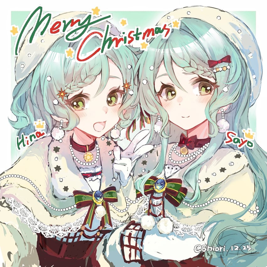 hikawa sayo and hikawa hina (bang dream!) drawn by shenlekanli