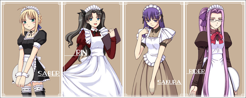 artoria pendragon, saber, tohsaka rin, matou sakura, and medusa (fate and 2 more) drawn by orebalgum