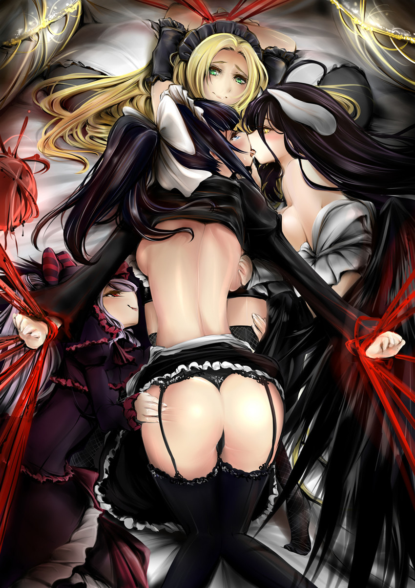 albedo, shalltear bloodfallen, narberal gamma, and solution epsilon (overlord) drawn by yuriwhale