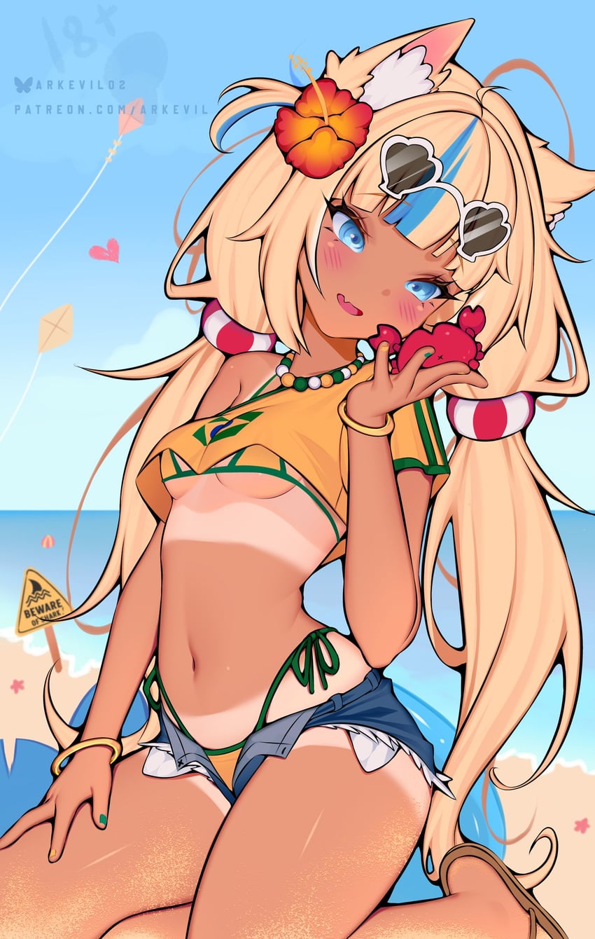 hatsune miku, brazilian miku, sameko saba, and kaniki (vocaloid and 1 more) drawn by ark_evil02