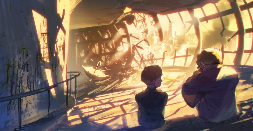 kageyama shigeo and serizawa katsuya (mob psycho 100) drawn by meipu_hm