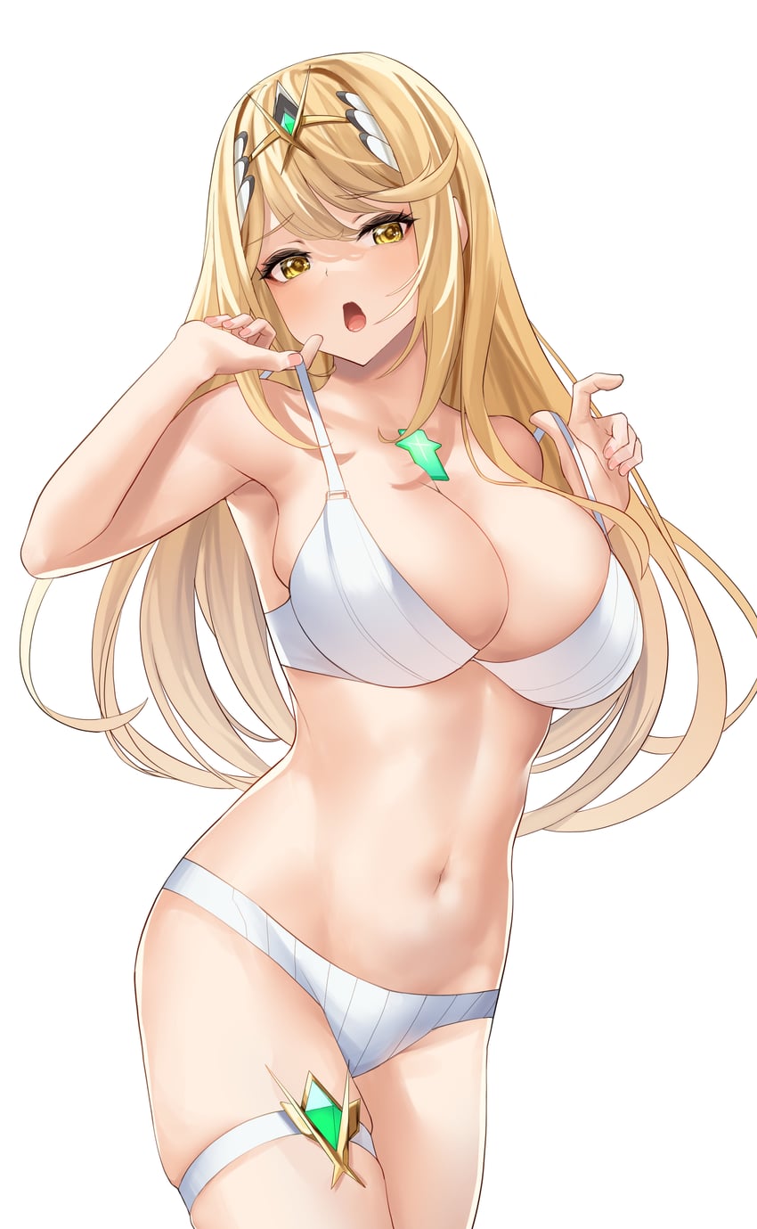 mythra (xenoblade chronicles and 1 more) drawn by white-paka
