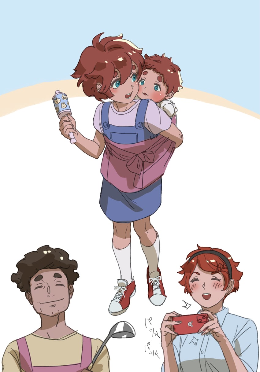suletta mercury, ericht samaya, elnora samaya, and nadim samaya (gundam and 1 more) drawn by chestnut_ann