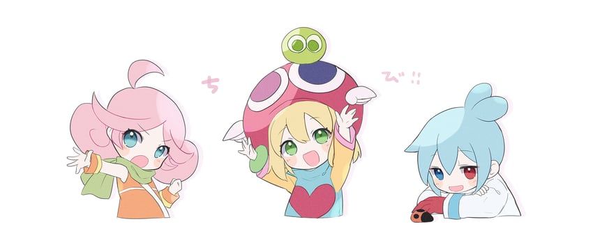 amitie, sig, raffina, mini sig, mini amitie, and 1 more (puyopuyo and 1 more) drawn by kashima_miyako