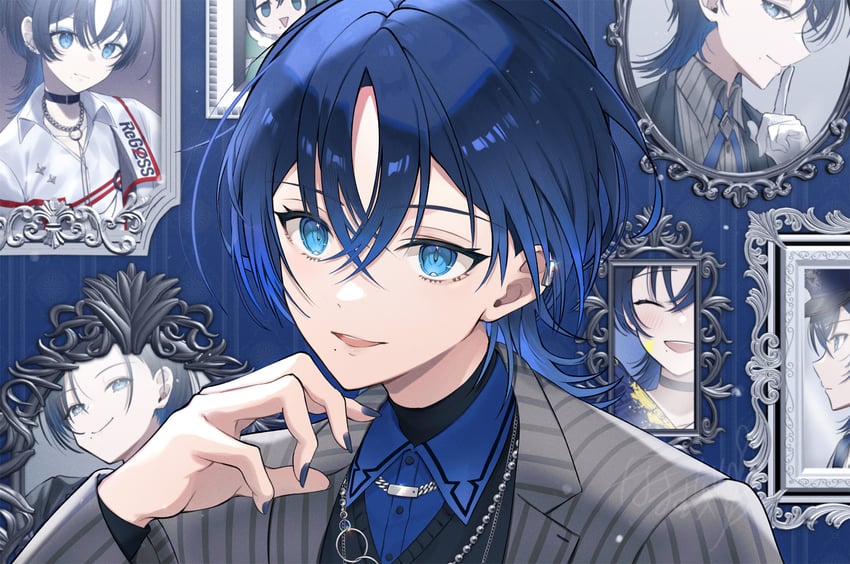 hiodoshi ao (hololive and 1 more) drawn by mugi_(iccomae)
