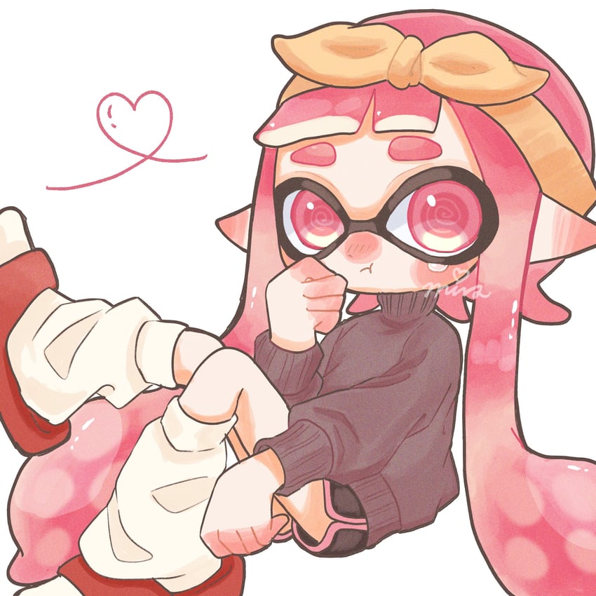 inkling player character and inkling girl (splatoon and 1 more) drawn by mina_p