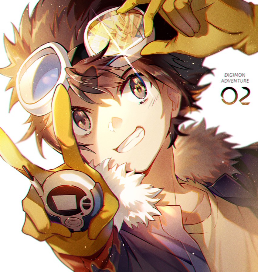 motomiya daisuke and magnamon (digimon and 1 more) drawn by ekita_kuro