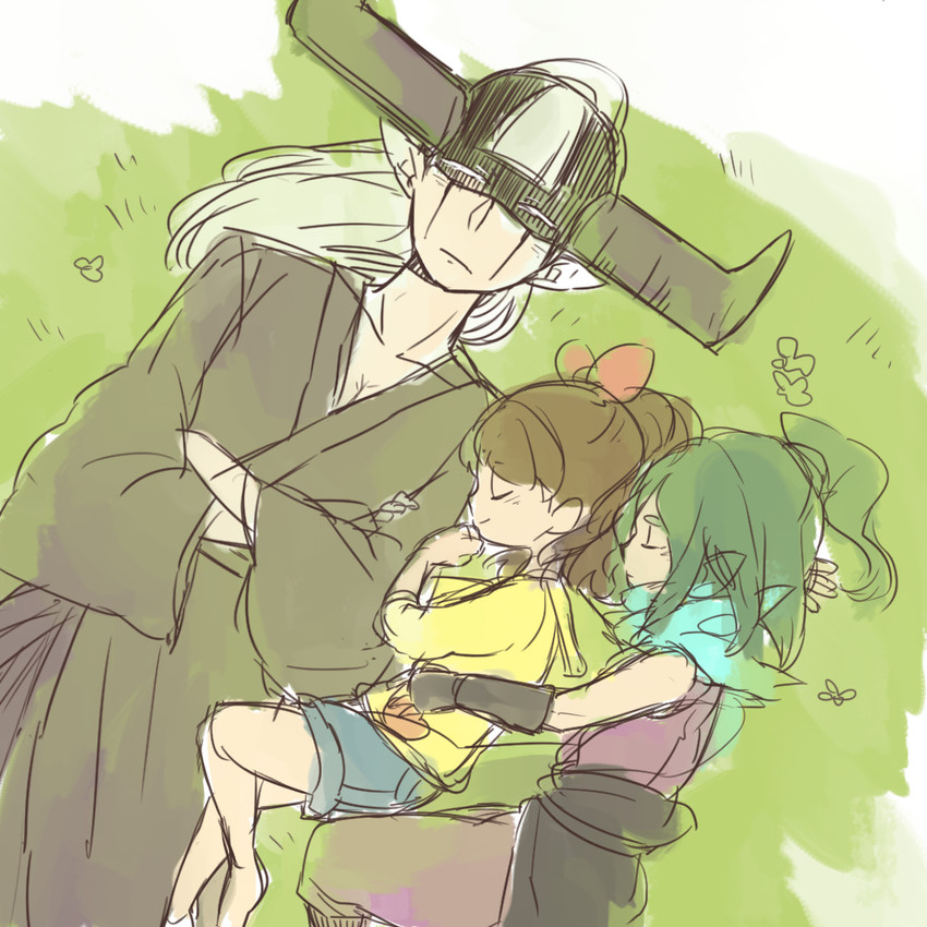 kodama fumika, orochi, and hakai (youkai watch) drawn by alto168