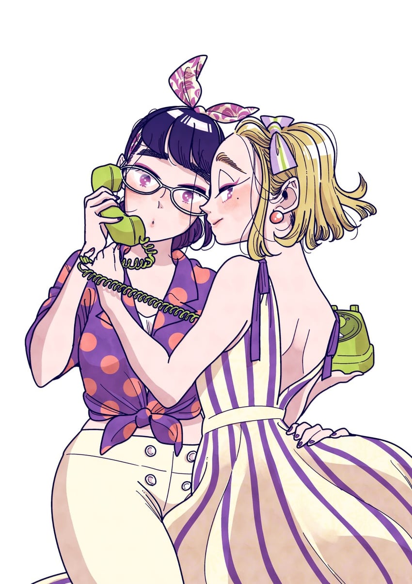 matsuura midori and makimura momo (kakeochi girl) drawn by battan8