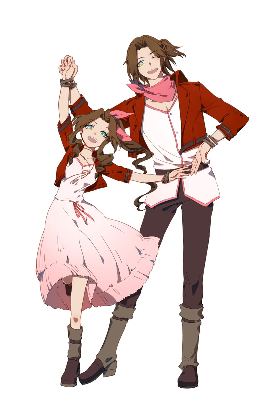 aerith gainsborough (final fantasy and 1 more) drawn by fermium.ice
