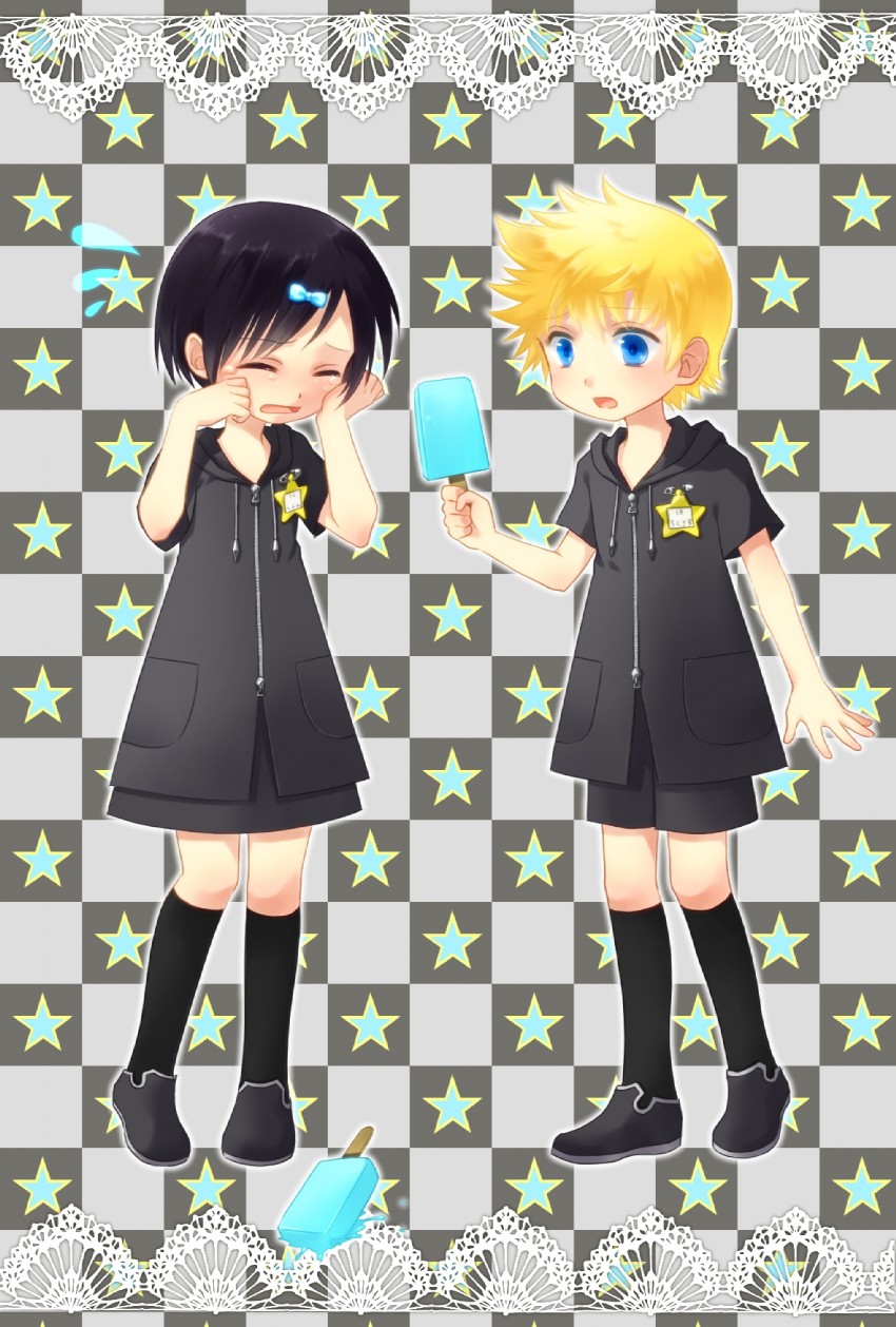 roxas and xion (kingdom hearts and 1 more) drawn by okitsune_(okitsune-sama)