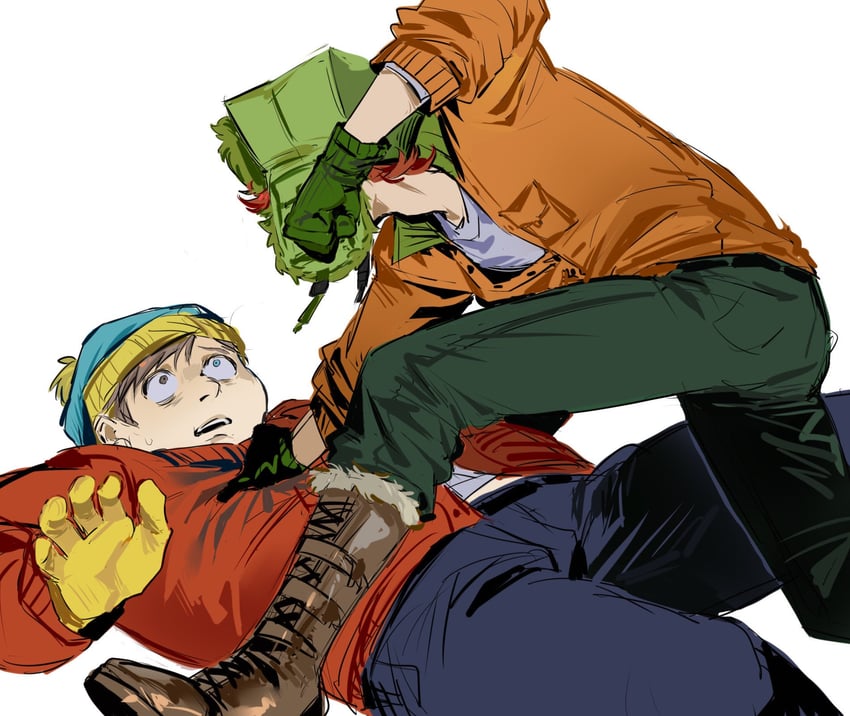 kyle broflovski and eric cartman (south park) drawn by kugai697139
