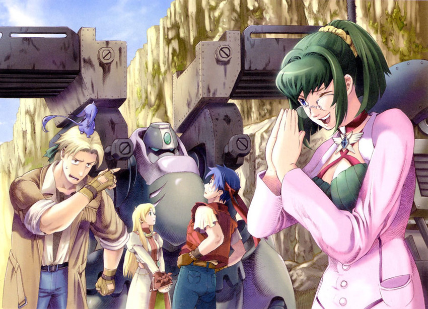 cecilia lynne adelhyde, rody roughnight, jack van burace, hanpan, and emma hetfield (wild arms and 1 more) drawn by ooba_wakako