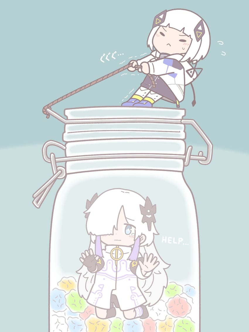 kafu and sekai (kamitsubaki studio and 1 more) drawn by t_masoppu