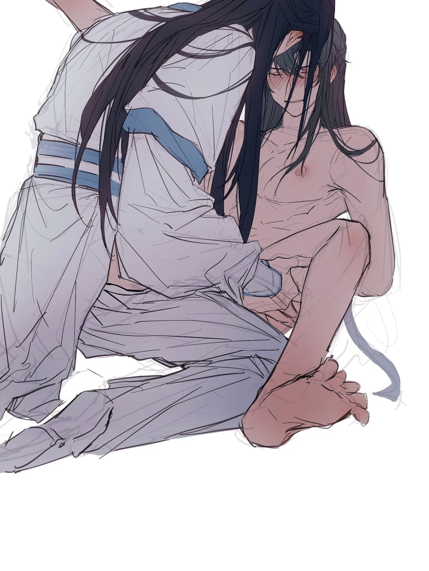 wei wuxian and lan wangji (modao zushi) drawn by heyoubuyou