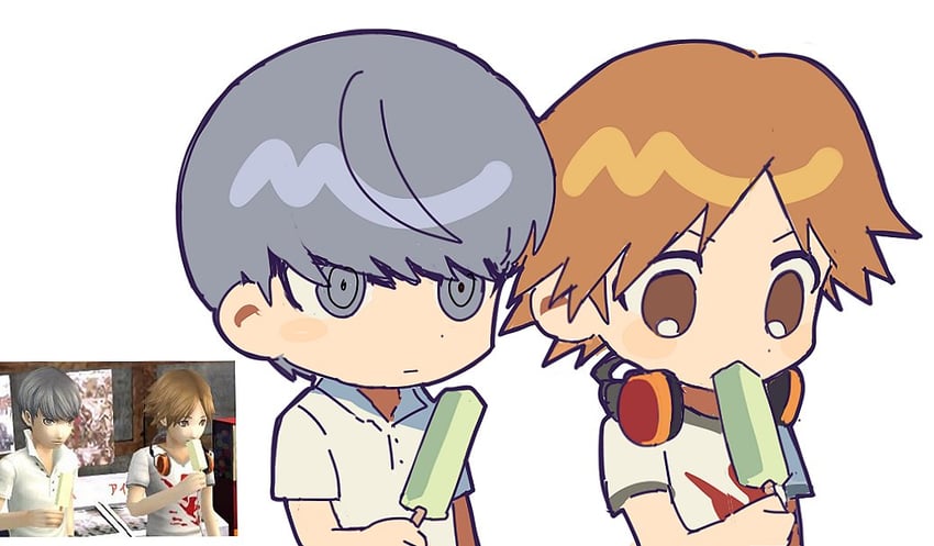 narukami yu and hanamura yousuke (persona and 1 more) drawn by nt_26