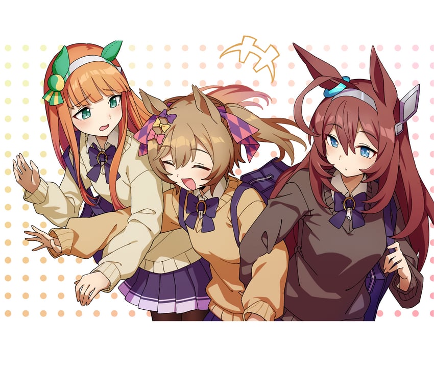 silence suzuka, mihono bourbon, and smart falcon (umamusume) drawn by sha_(siasha0104)