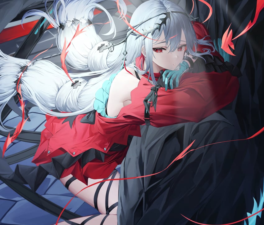 skadi and skadi the corrupting heart (arknights) drawn by mea_(hwaksal)