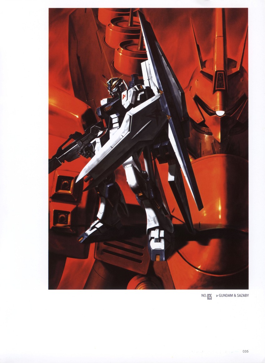 nu gundam and sazabi (gundam and 1 more) drawn by morishita_naochika