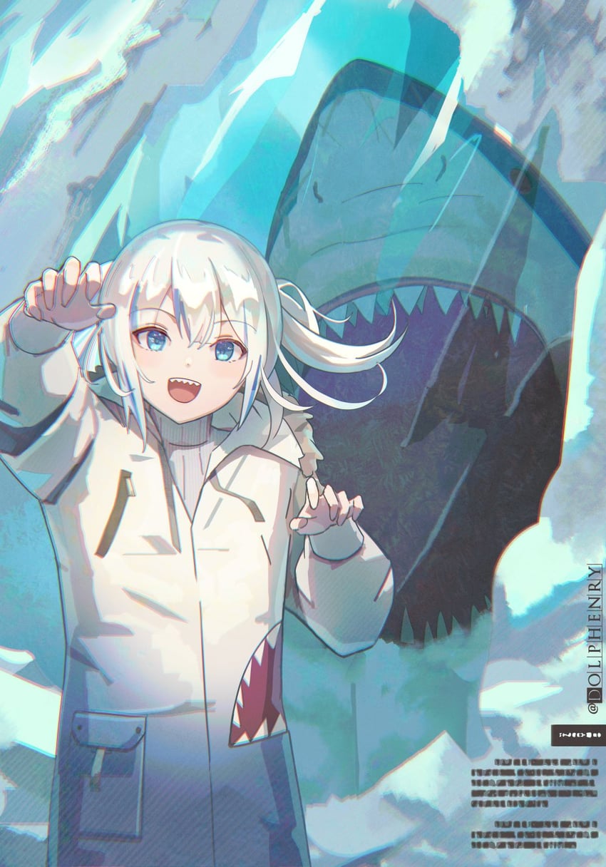 gawr gura (hololive and 1 more) drawn by dolphenry