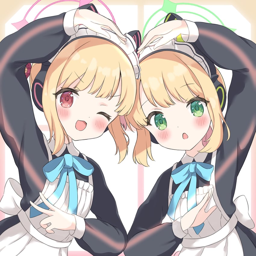 momoi and midori (blue archive) drawn by mayu_next1222