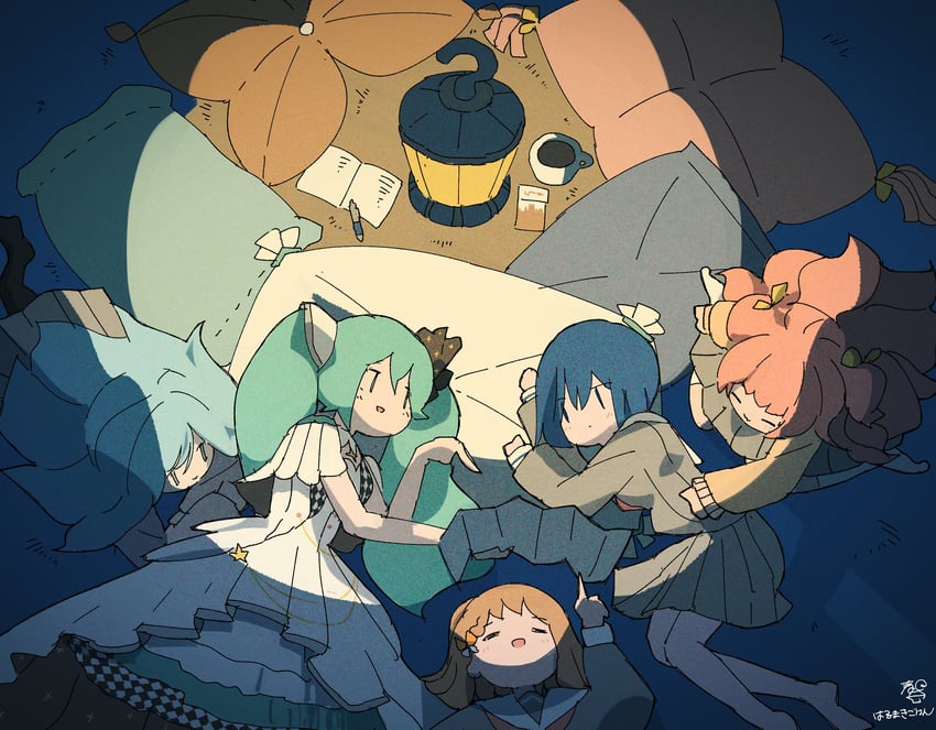 hatsune miku, hanasato minori, kiritani haruka, momoi airi, hinomori shizuku, and 1 more (vocaloid and 1 more) drawn by harumaki_gohan