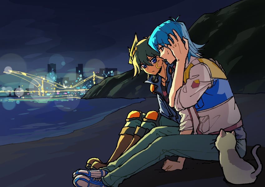 fudo yusei and bruno (yu-gi-oh! and 1 more) drawn by youko-shima