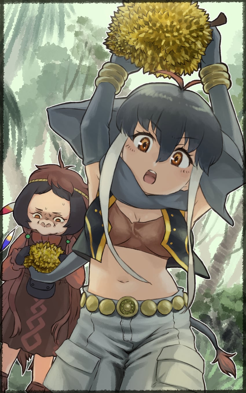 orangutan and borneo elephant (kemono friends and 1 more) drawn by toriny