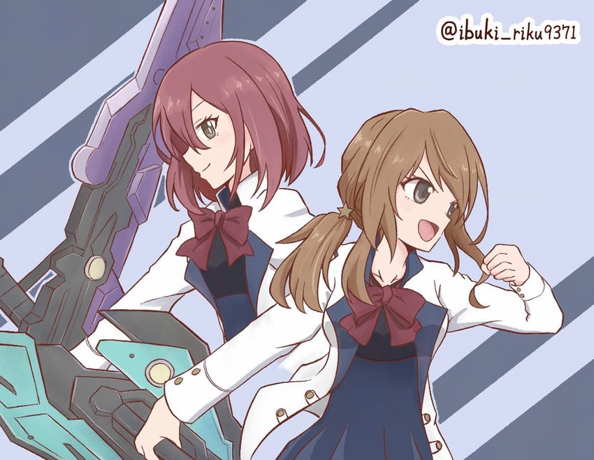 iijima renka and hatsukano yo (assault lily) drawn by ibuki_riku