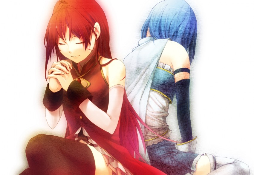 miki sayaka and sakura kyoko (mahou shoujo madoka magica) drawn by yuki_(popopo)
