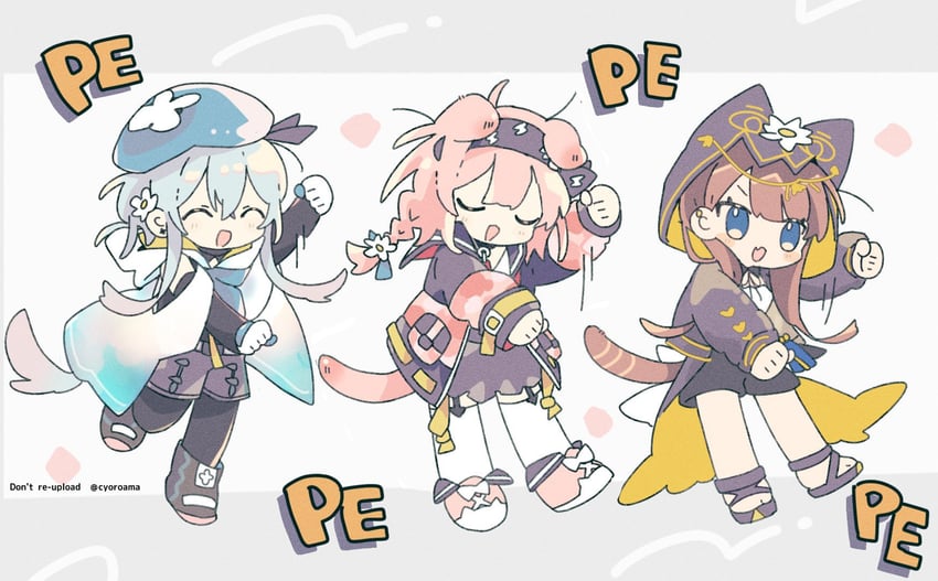 goldenglow, mizuki, and pepe (arknights) drawn by naguru_(cyoroama)