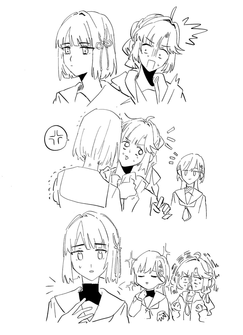 momose ginko, anyoji hime, and katsuragi izumi (love live! and 1 more) drawn by zuisetsu