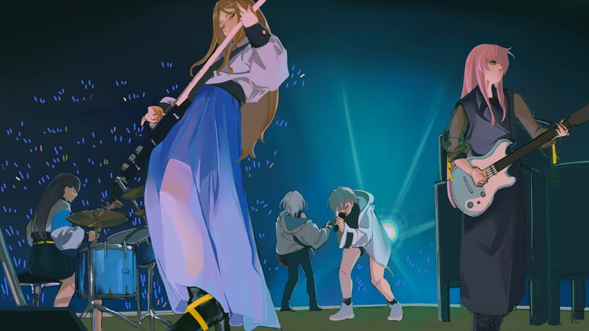 chihaya anon, nagasaki soyo, shiina taki, takamatsu tomori, and kaname raana (bang dream! and 1 more) drawn by neinthedeer