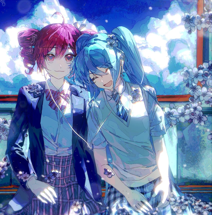 hatsune miku and kasane teto (vocaloid and 2 more) drawn by av4399