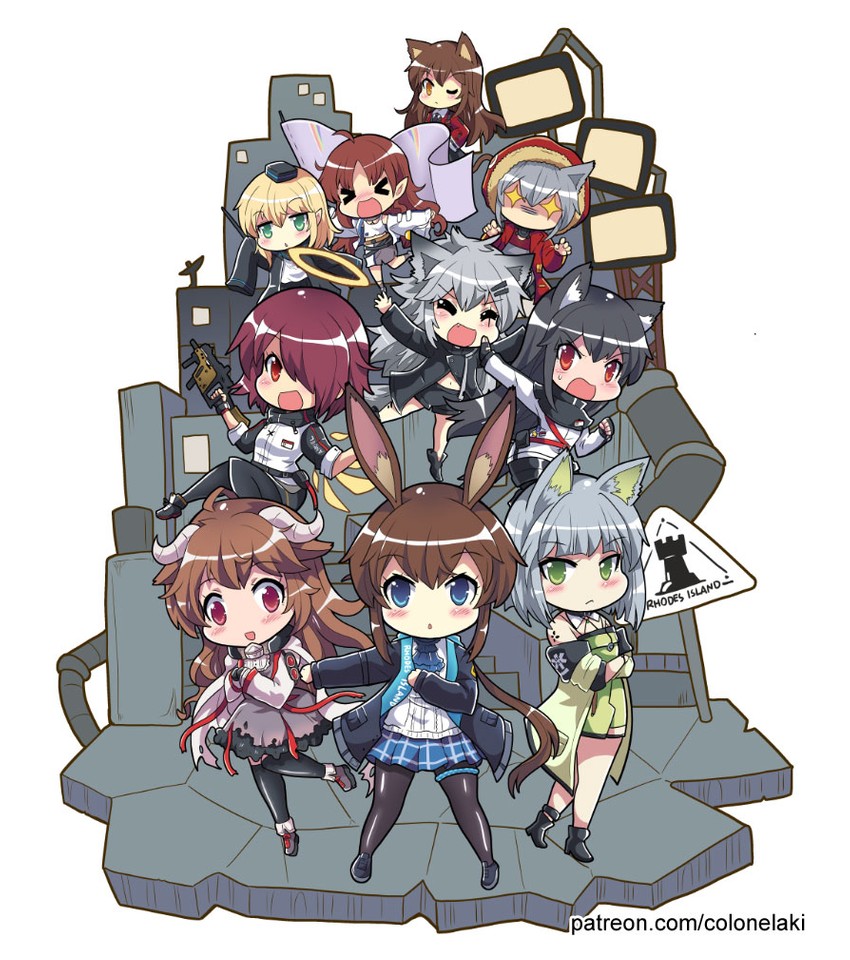 amiya, texas, lappland, kal'tsit, exusiai, and 5 more (arknights) drawn by colonel_aki