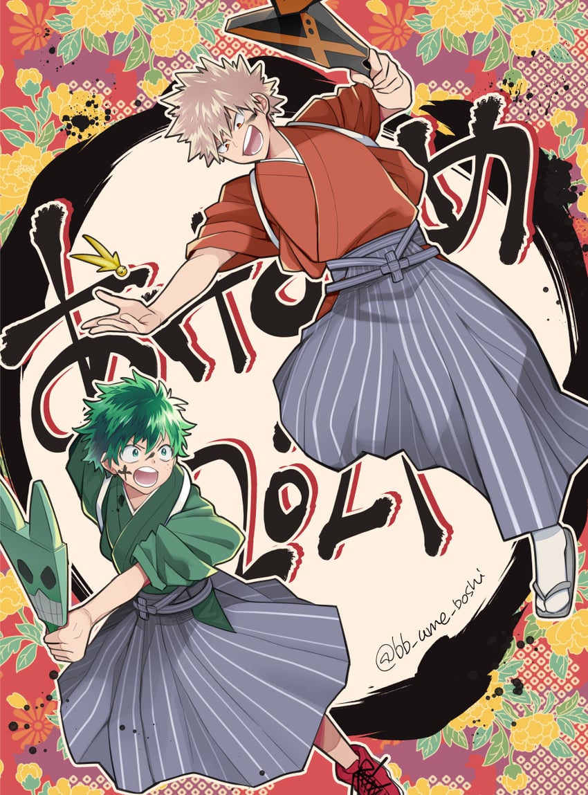 midoriya izuku and bakugou katsuki (boku no hero academia) drawn by ume_(326310)