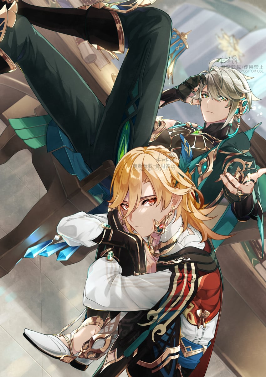 alhaitham and kaveh (genshin impact) drawn by flower_ming_yu