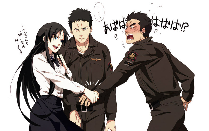 chijiwa takeo, mizumori miku, and hasami shin'ichi (hikuushi series and 1 more) drawn by natuichi-7212