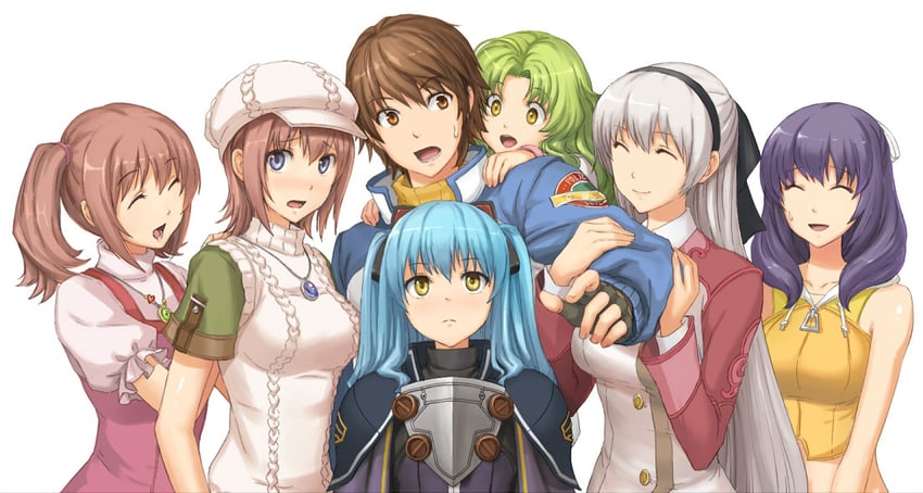 tio plato, elie macdowell, rixia mao, lloyd bannings, kea, and 2 more (eiyuu densetsu and 1 more) drawn by suguakiru