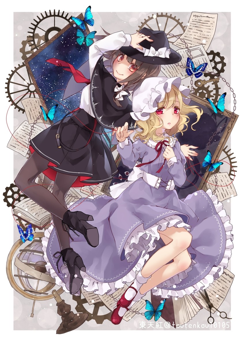 usami renko and maribel hearn (touhou and 1 more) drawn by toutenkou