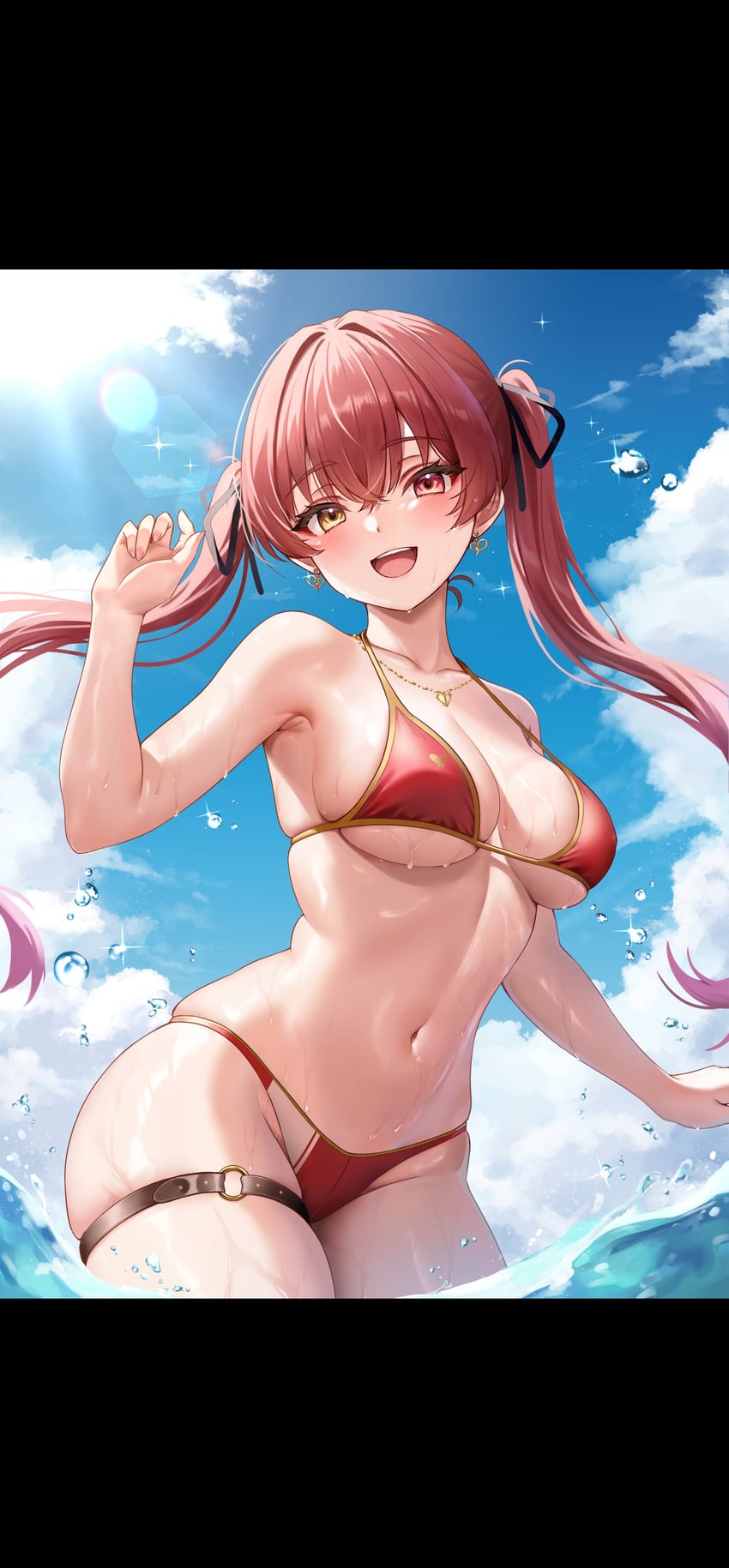 houshou marine (hololive and 1 more) drawn by holika_baby