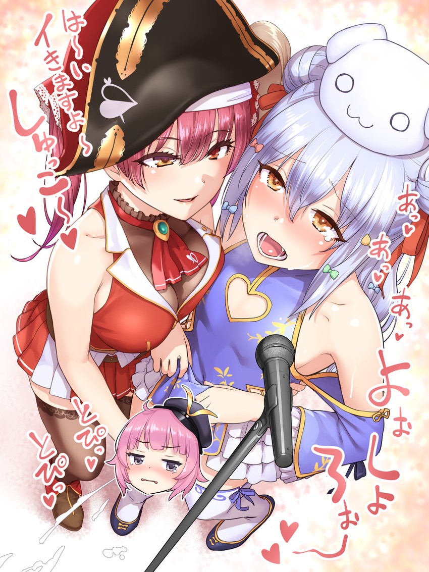houshou marine, inuyama tamaki, and oda nobuhime (hololive and 2 more) drawn by benimura_karu