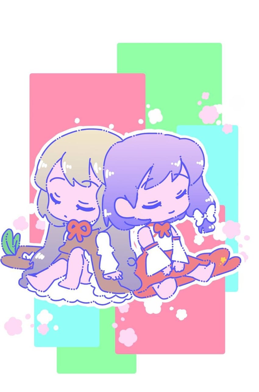 jacket girl and label girl (touhou and 1 more) drawn by shizuku_hky