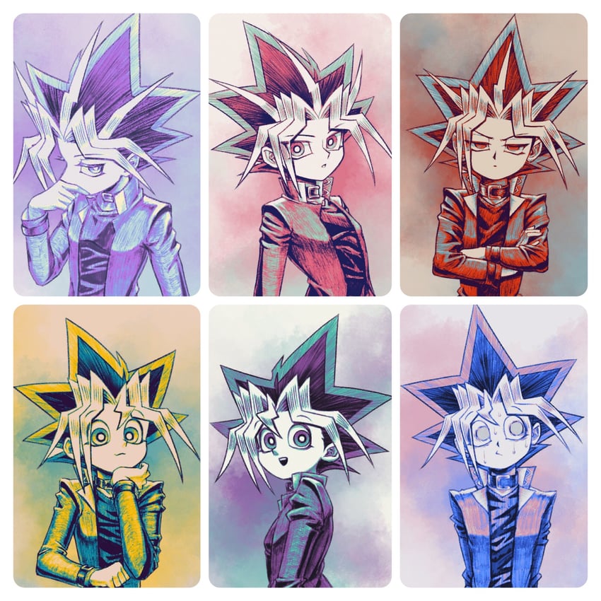 muto yugi and yami yugi (yu-gi-oh! and 1 more) drawn by chiinosuke
