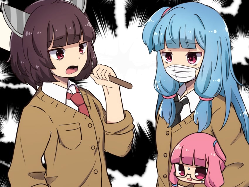 touhoku kiritan, kotonoha akane, and kotonoha aoi (voiceroid) drawn by nontao