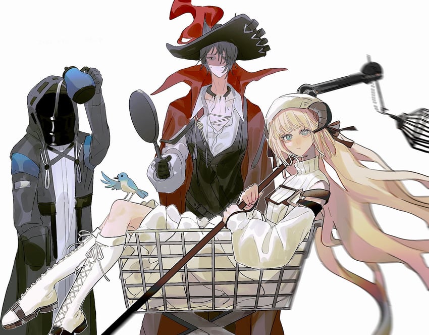 doctor, nightingale, and phantom (arknights) drawn by sorairo_no_sora