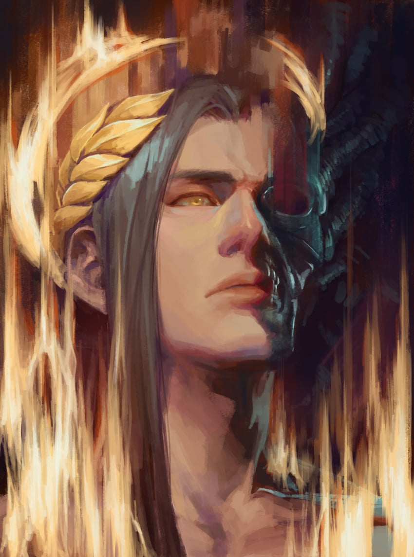 emperor of mankind (warhammer 40k) drawn by chef_racoon