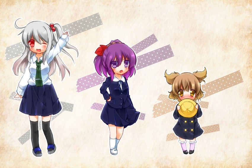 yasaka kanako, toyosatomimi no miko, and shinki (touhou) drawn by kujou_mikuru