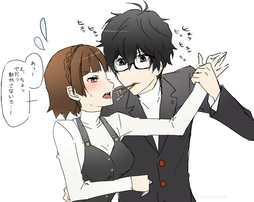 amamiya ren and niijima makoto (persona and 1 more) drawn by mozuyun