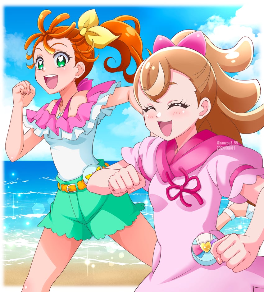 inukai komugi and natsuumi manatsu (precure and 2 more) drawn by hanzou